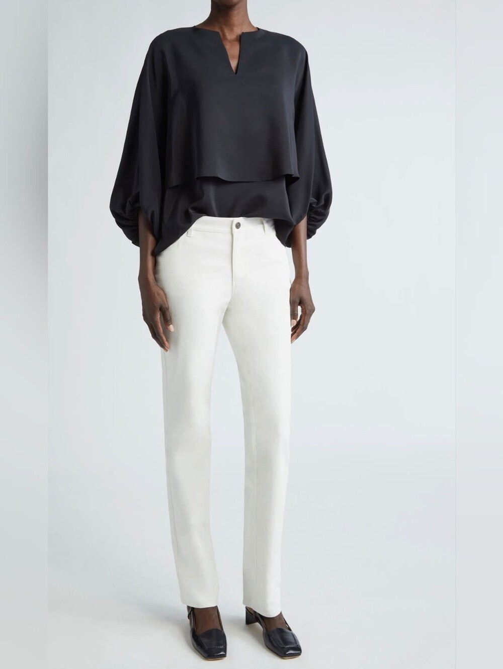 Lafayette 148 New York Thompson Waxed Denim Slim Leg Jeans